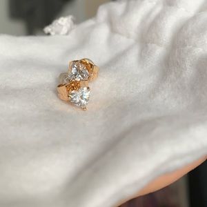 Heart Shaped Gold Plated Earrings 4mm